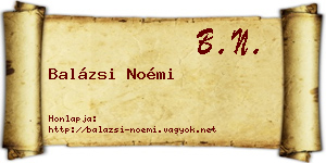 Balázsi Noémi névjegykártya